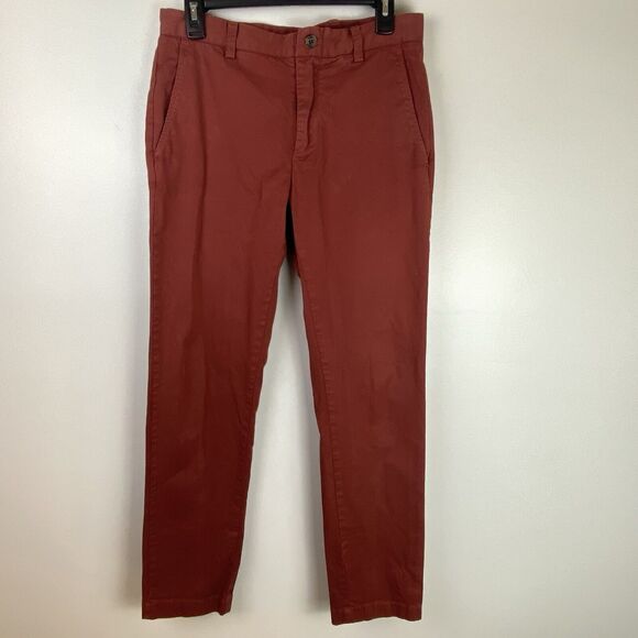 Brooks Brothers Red Fleece Slim Fit Red Chino Pants Size 30X32(31) Cotton Blend - Picture 1 of 5